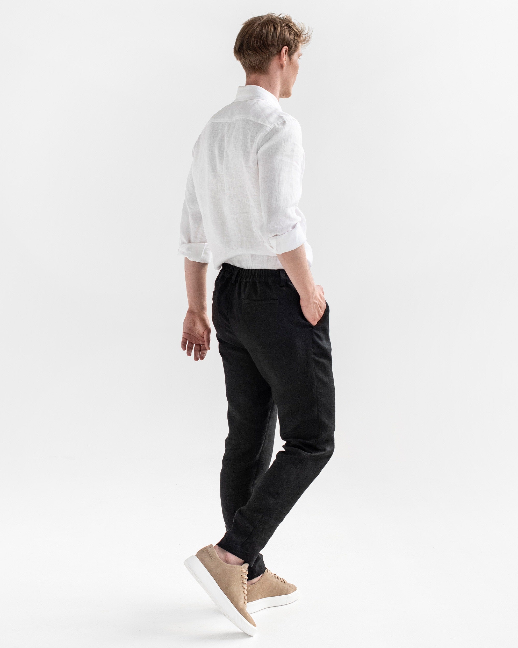 Black Linen Pants for Men - Lightweight Trousers - Relaxed Fit Casual Pants - Vacation Wedding Pants - Sustainable Menswear SOGLIO