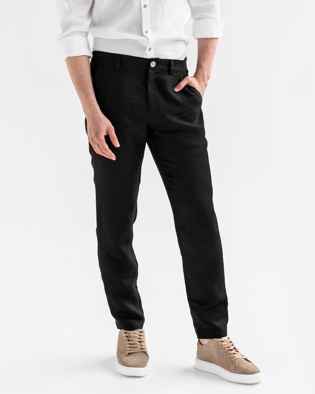 Black Linen Pants for Men - Lightweight Trousers - Relaxed Fit Casual Pants - Vacation Wedding Pants - Sustainable Menswear SOGLIO