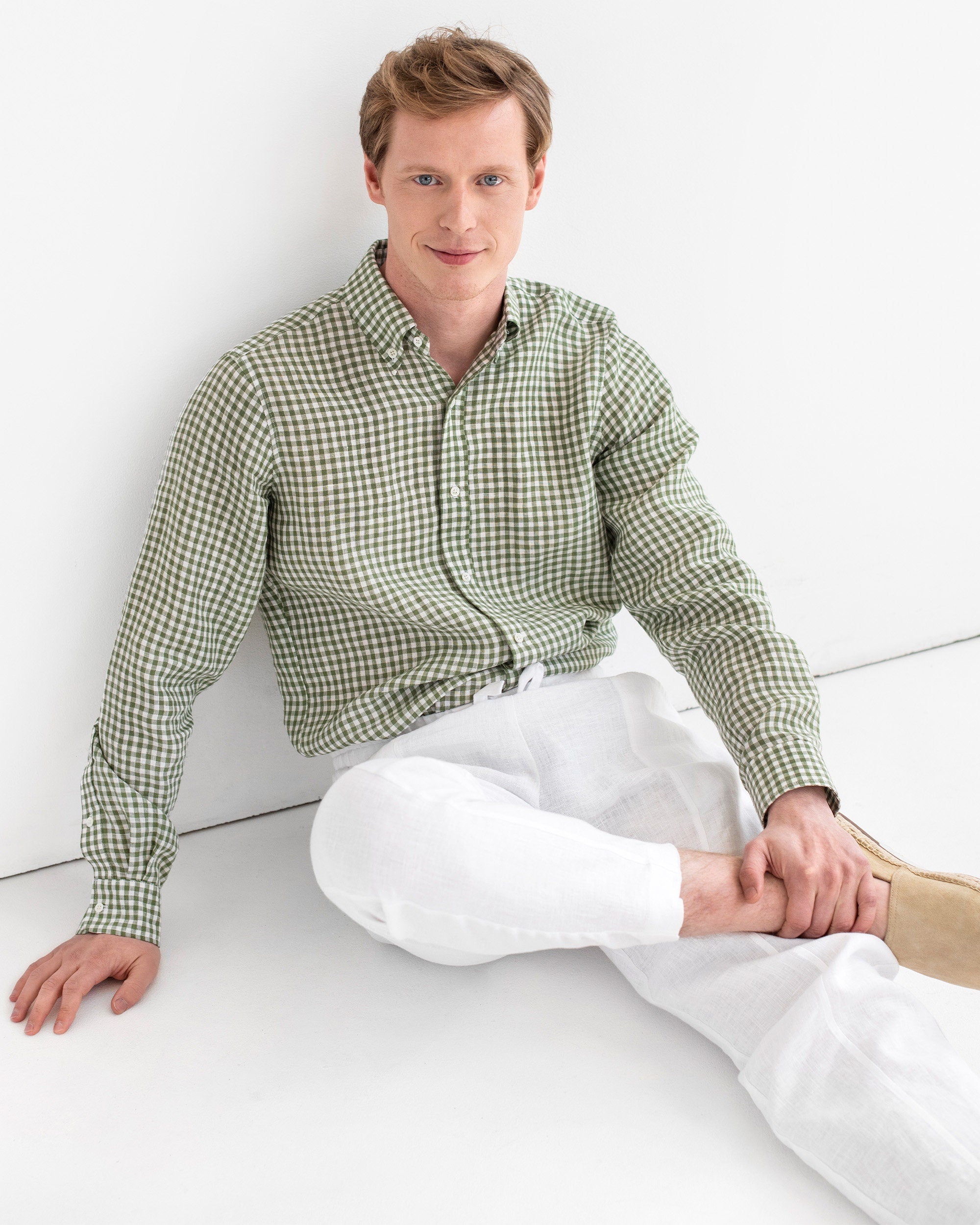 Black Linen Shirt for Men - Lightweight Long Sleeve Shirt - Casual Button Down - Work or Vacation Outfit - Ethical Menswear WENGEN